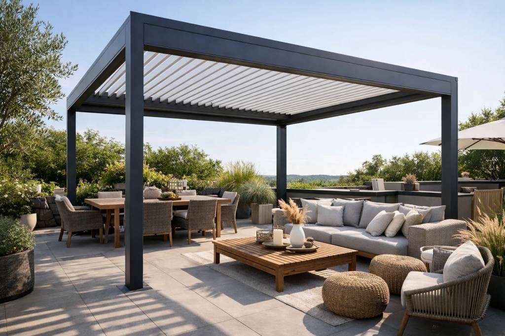 Pergola bioclimatique : comment choisir le bon modèle pour une terrasse confortable toute l’année