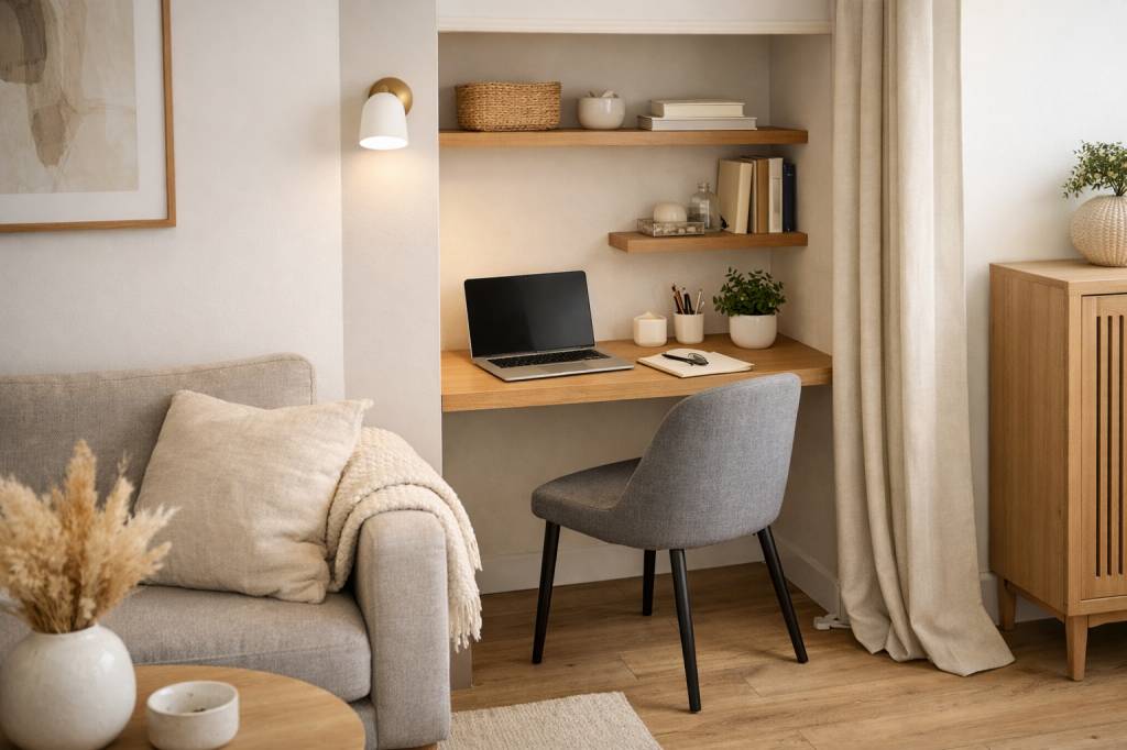 Comment aménager un coin bureau discret dans le salon ou la chambre sans encombrer l’espace
