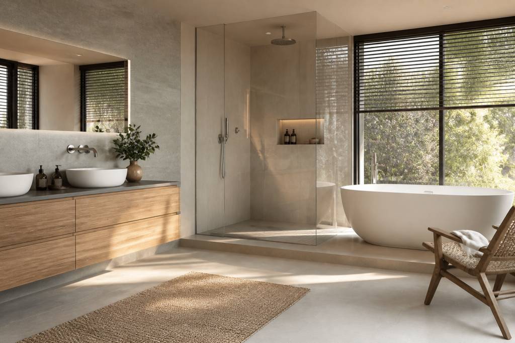 Comment aménager une salle de bain design et fonctionnelle avec des matériaux durables et un esprit spa contemporain